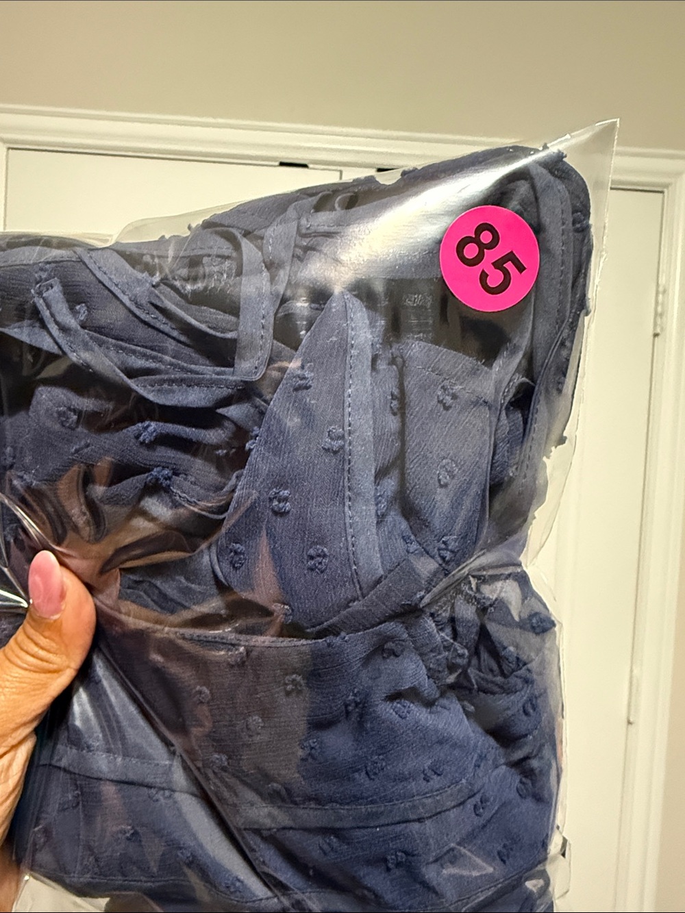 Navy Ruffle Blouse - Picture 9 of 9
